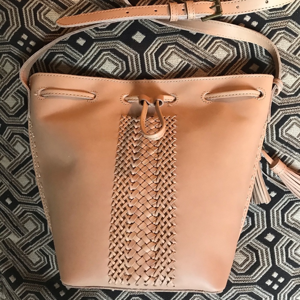 The SAK drawstring bucket leather crossbody